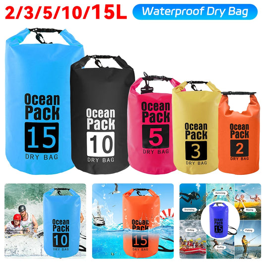 Waterproof Dry Bag 2L–15L for Kayaking, Beach & Trekking