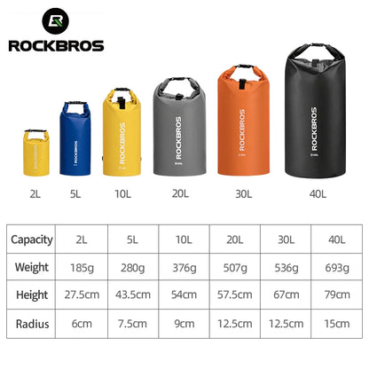 Waterproof Dry Bag ROCKBROS 2L 5L for Kayaking & Swim